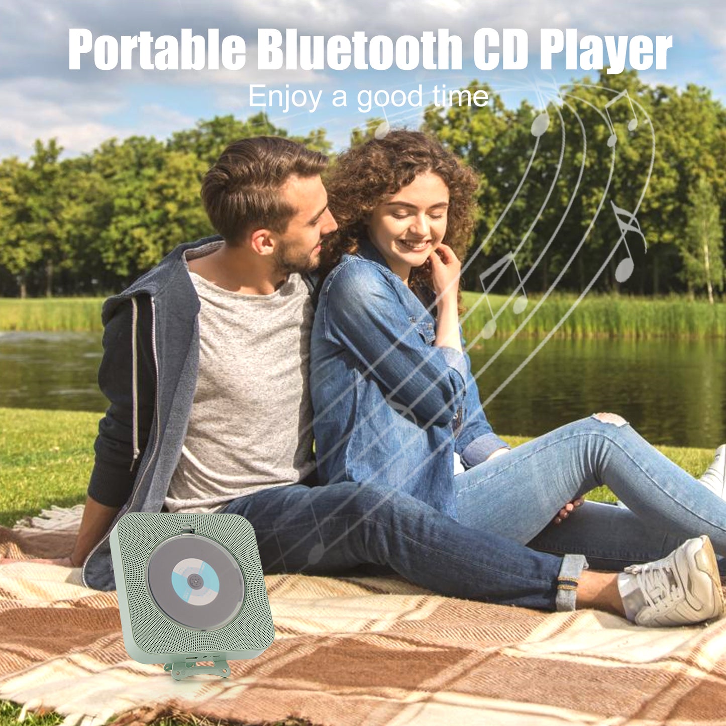 【Clearance Sale】Yintiny GREEN CD Player With Speaker, Portable CD Player For Home Decor