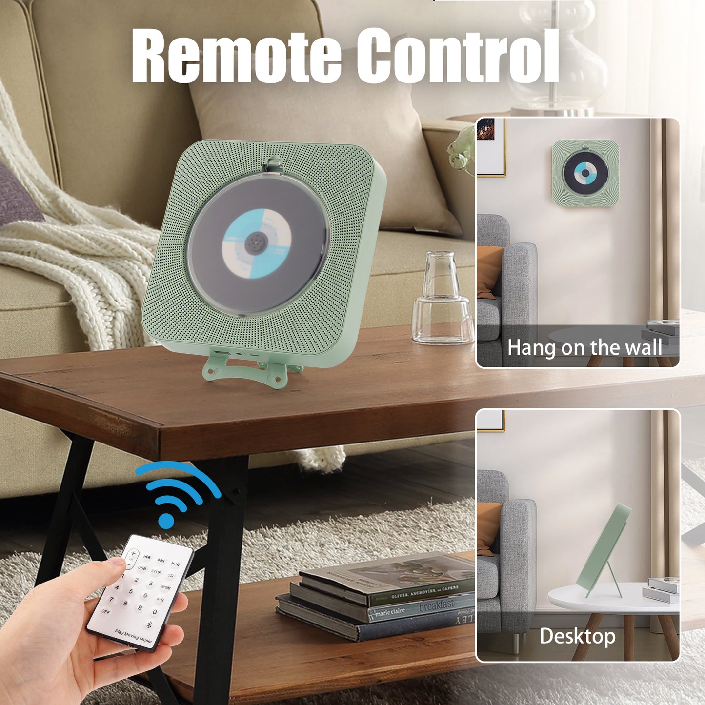 【Clearance Sale】Yintiny GREEN CD Player With Speaker, Portable CD Player For Home Decor