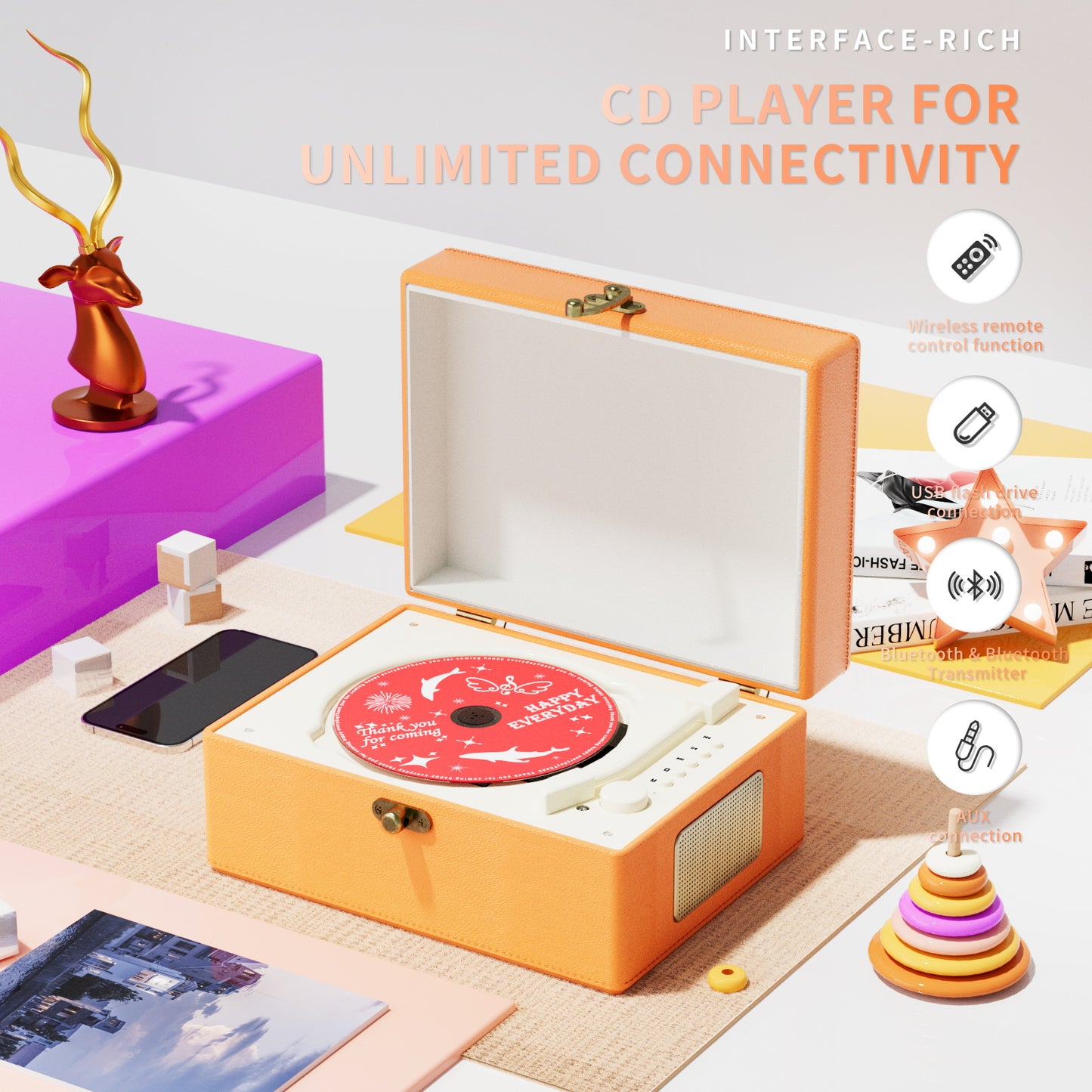 Yintiny Time Music Box-ORANGE