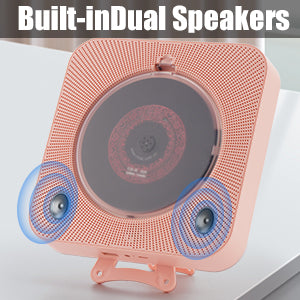 【Clearance Sale】Yintiny PINK CD Player With Speaker, Portable CD Player For Home Decor