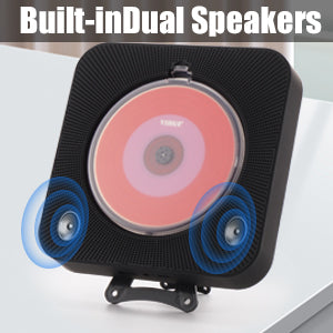【Clearance Sale】Yintiny BLACK CD Player With Speaker, Portable CD Player For Home Decor