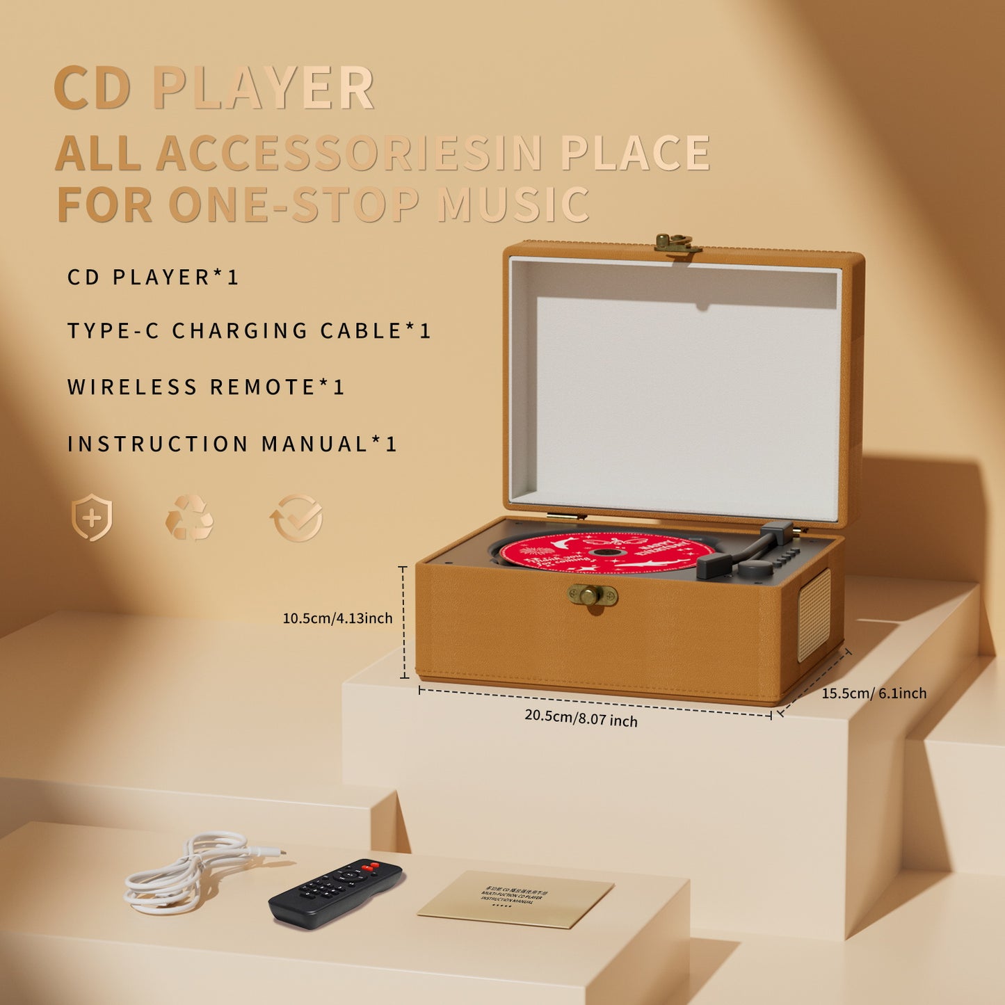 Yintiny Time Music Box-Brown