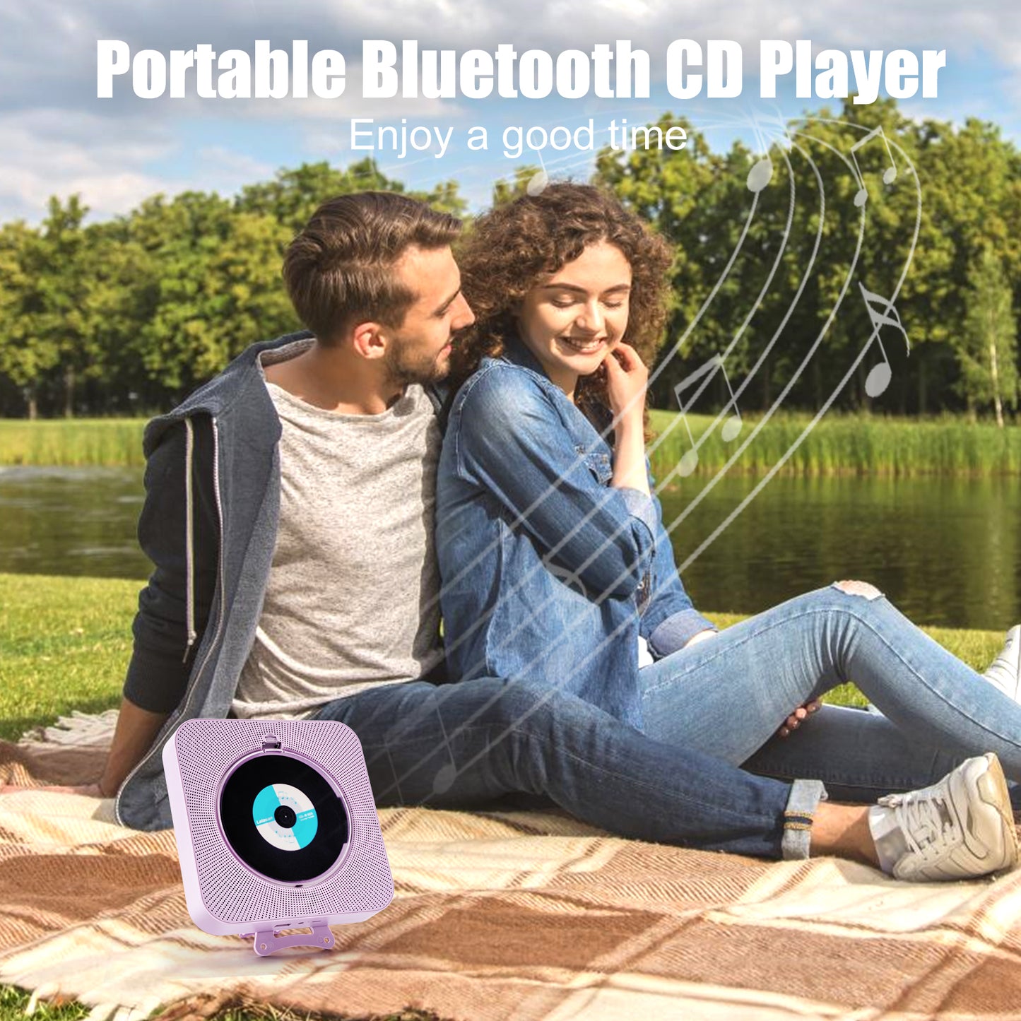 【Clearance Sale】Yintiny PURPLE CD Player With Speaker, Portable CD Player For Home Decor