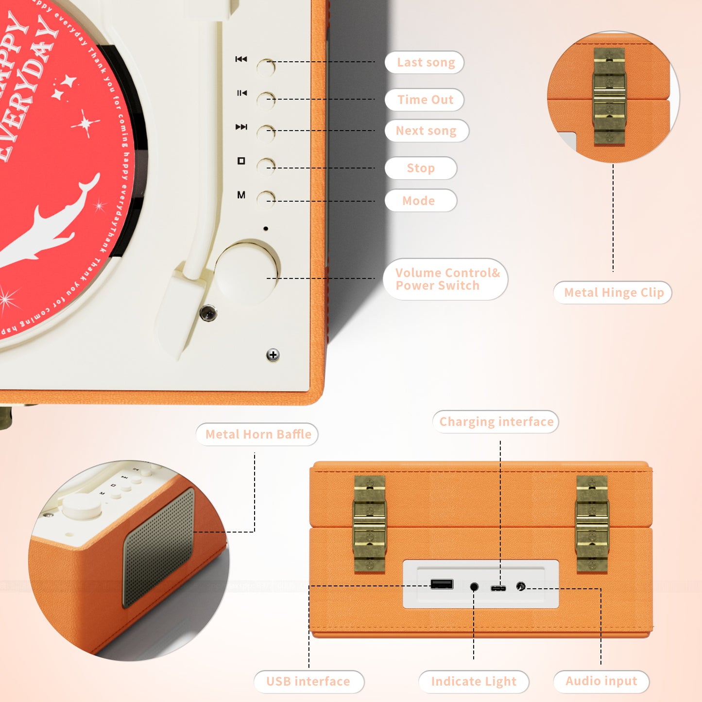 Yintiny Time Music Box-ORANGE