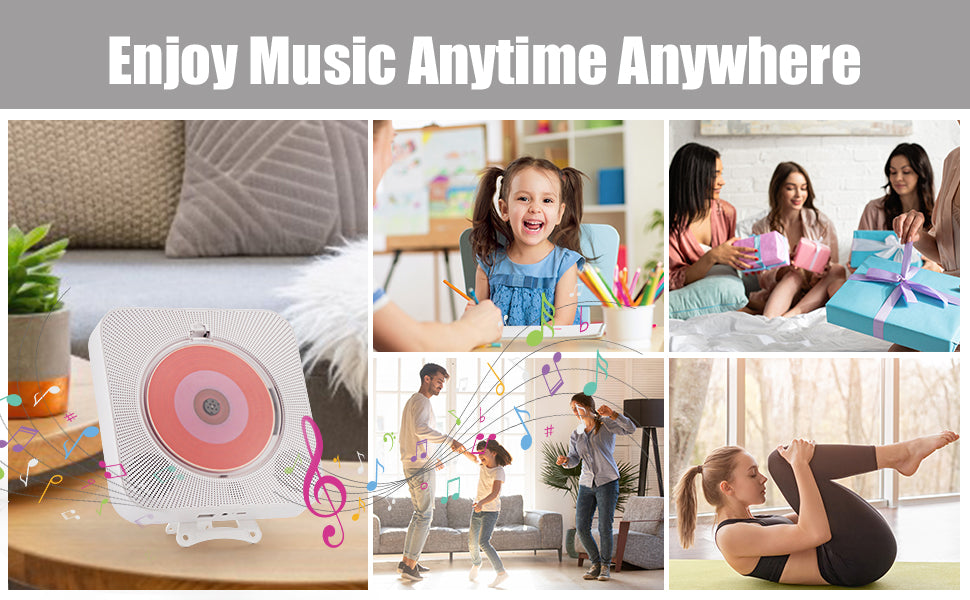 【Clearance Sale】Yintiny WHITE CD Player With Speaker, Portable CD Player For Home Decor