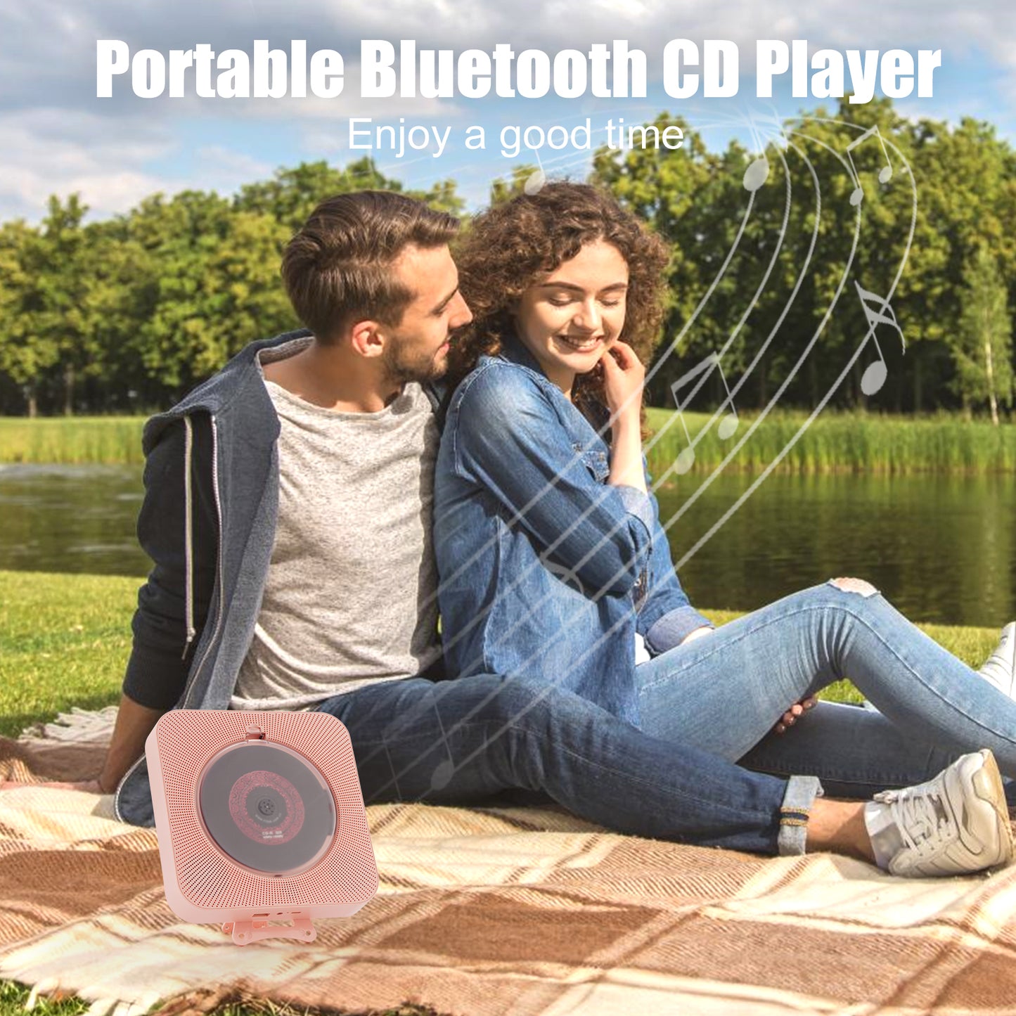【Clearance Sale】Yintiny PINK CD Player With Speaker, Portable CD Player For Home Decor