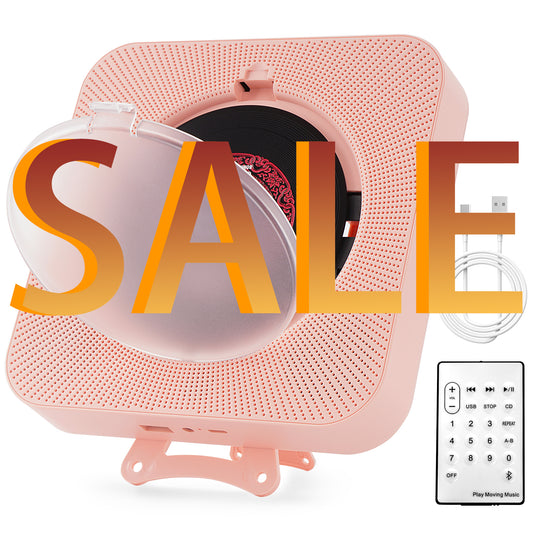 【Clearance Sale】Yintiny PINK CD Player With Speaker, Portable CD Player For Home Decor