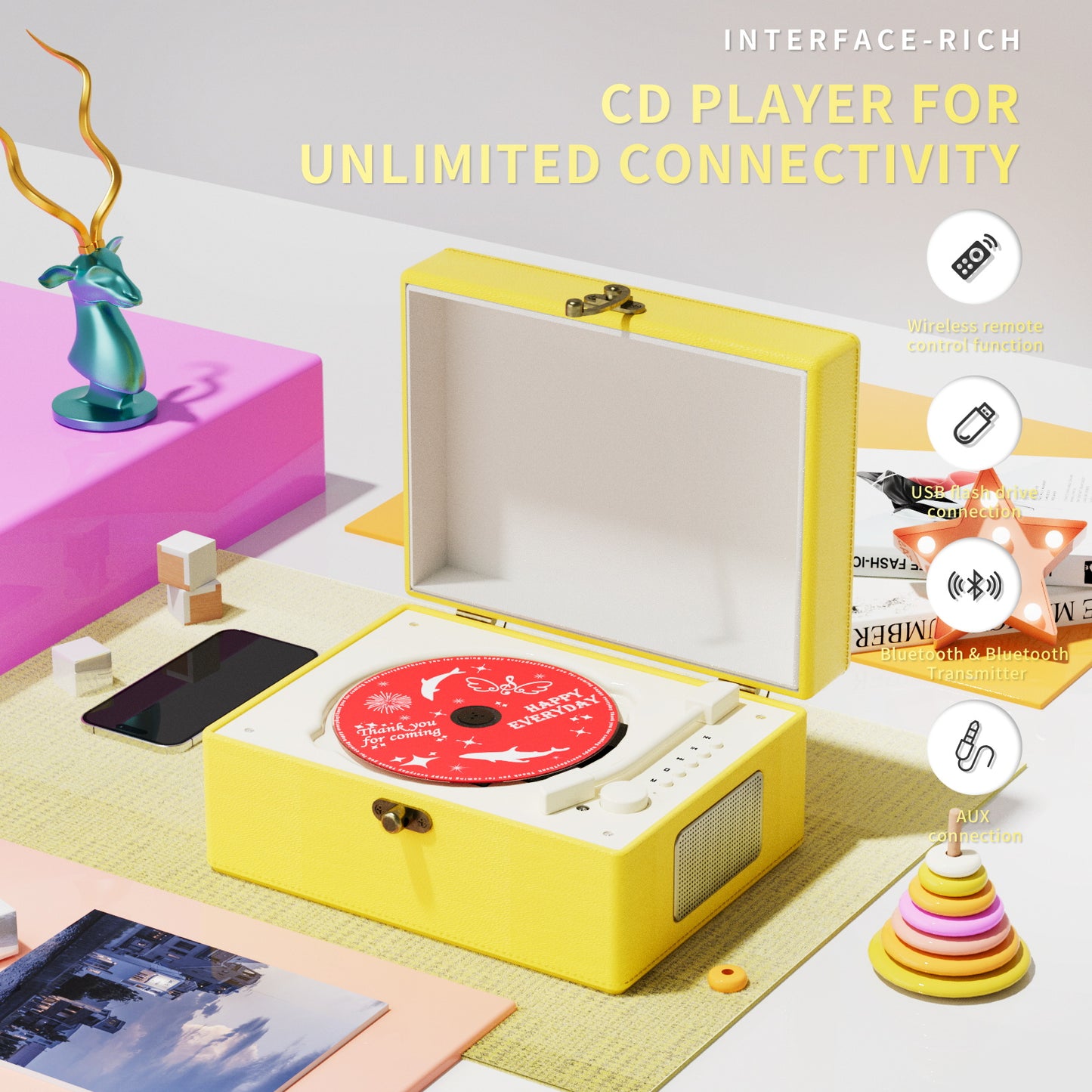 Yintiny Time Music Box-Yellow