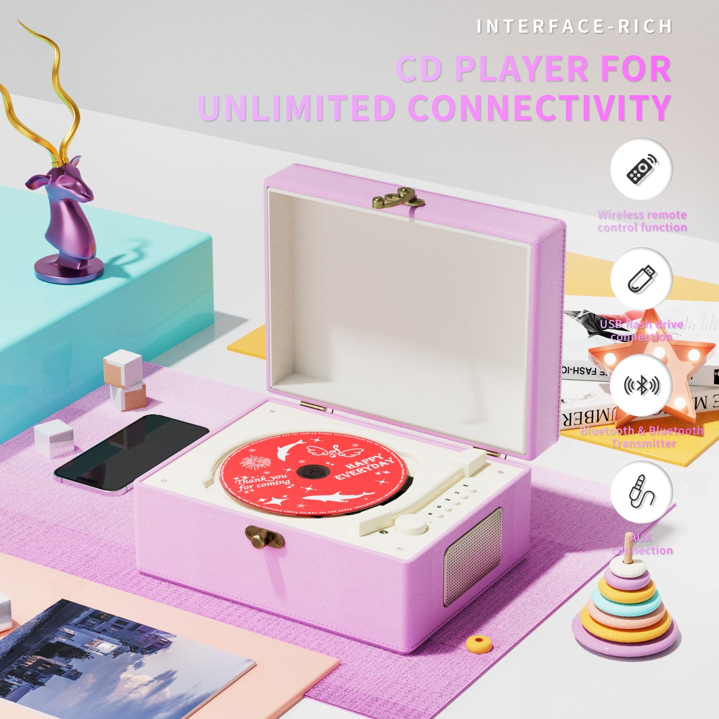 Yintiny Time Music Box-Purple