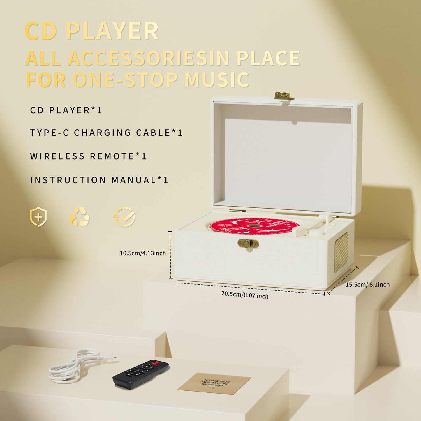 Yintiny Time Music Box-White