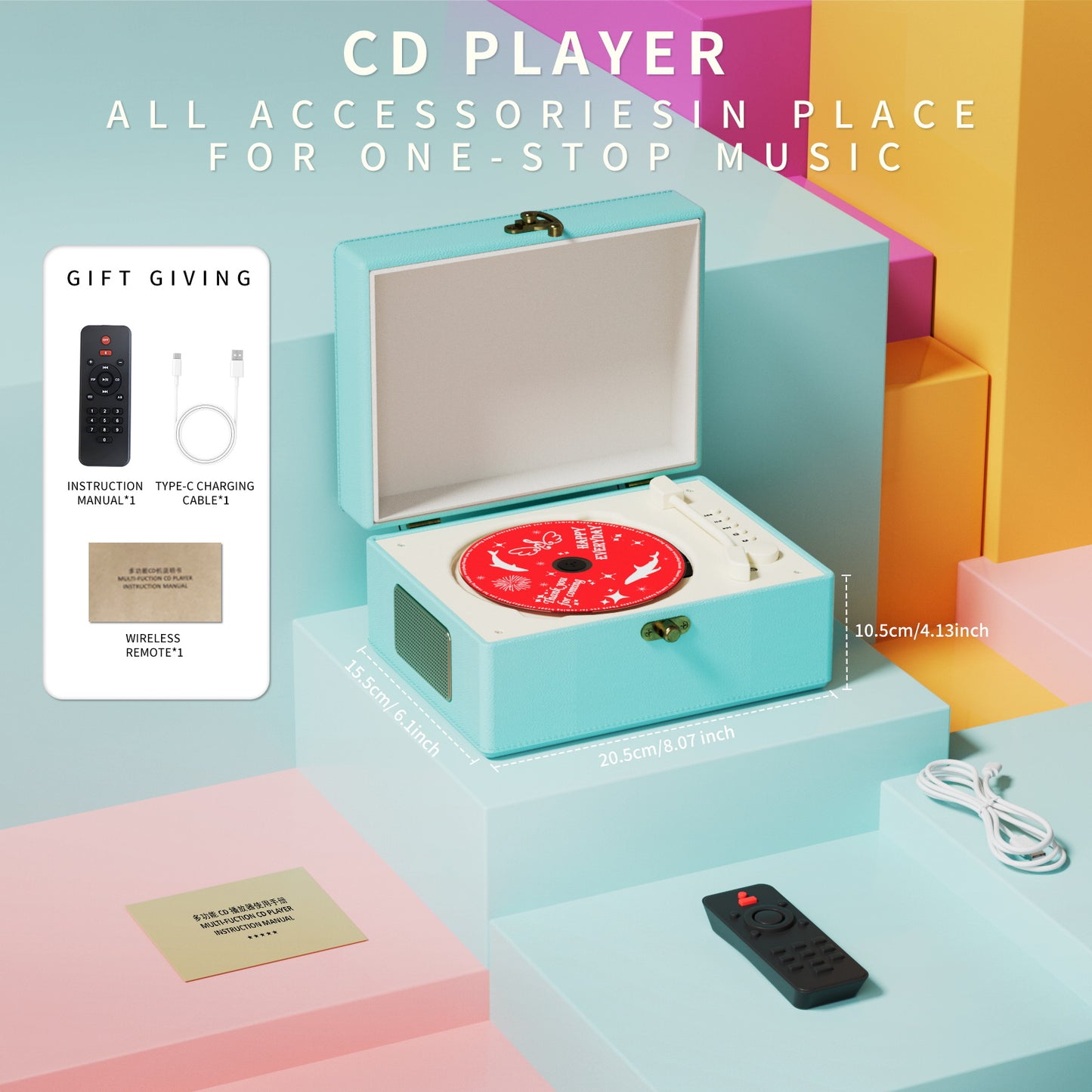 Yintiny Time Music Box-Blue