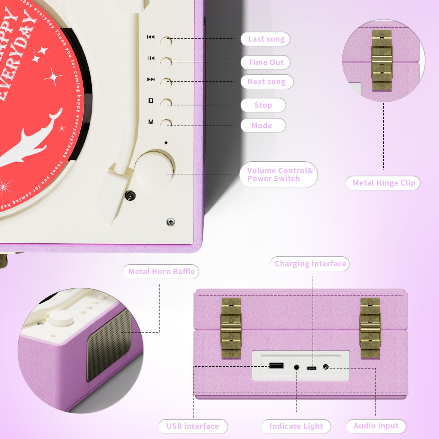 Yintiny Time Music Box-Purple