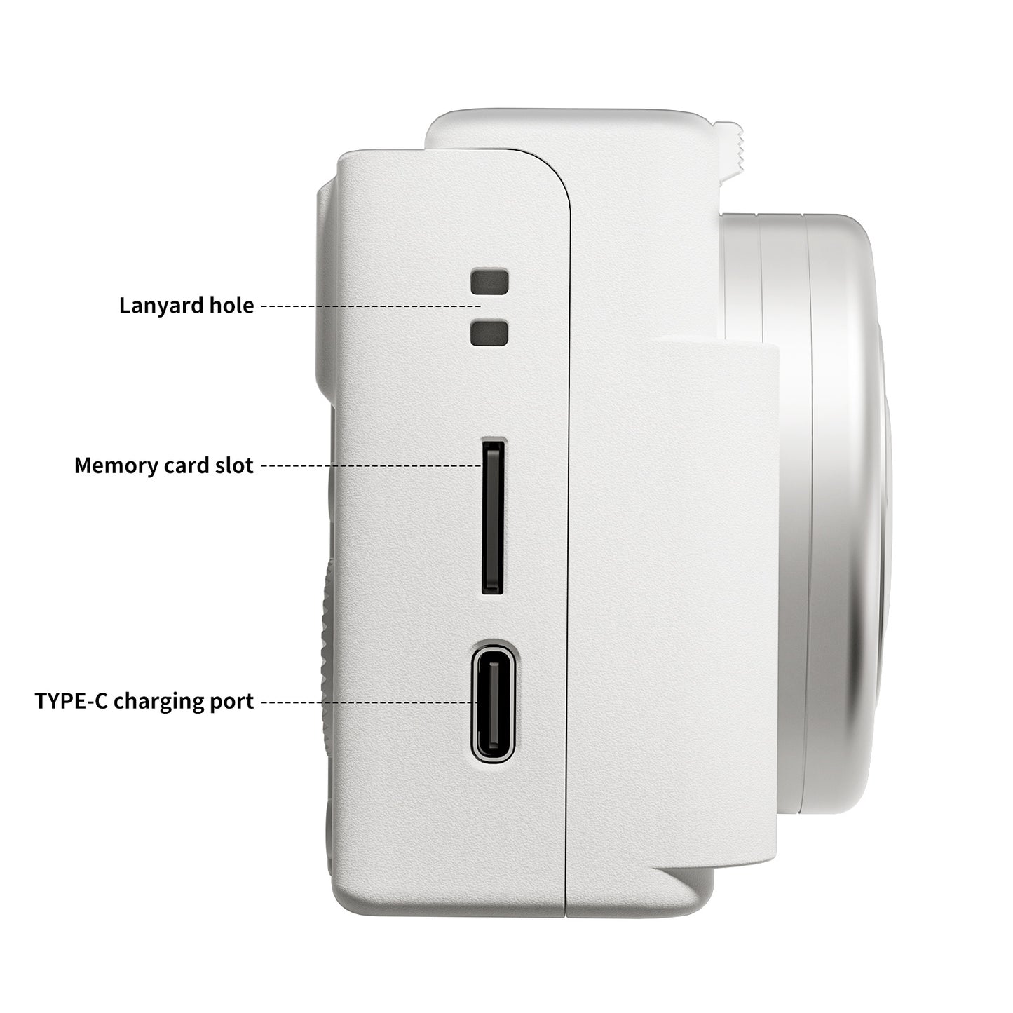 2K Digital Camera with 48MP Multi-Filter 16X Zoom Anti Shake, 3" LCD Screen Compact Vlogging Camera with 32G SD-Card, White
